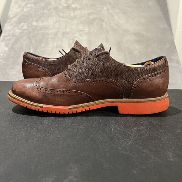 Cole Haan Great Jones Wingtip Oxfords Mens 11 M Brown Orange C11235 Dress Casual - Picture 8 of 11